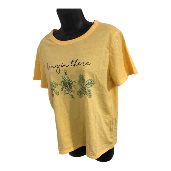 Yellow green plant and herbs hang in there graphic print t-shirt size small new - Picture 6 of 7